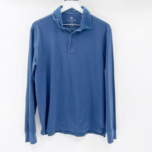 Mack Weldon Men's Blue Long Sleeve Polo Shirt Size M